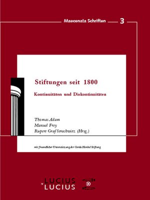 cover image of Stiftungen seit 1800